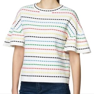 Etcetera Ottoman White Ruffled Sweater Size XS